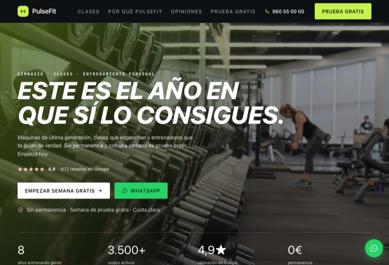 demo web gimnasio