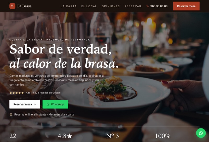demo web restaurante